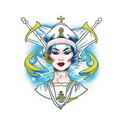 The high Priestess and scales of judgement the inspired healer and peacemaker tattoo design idea