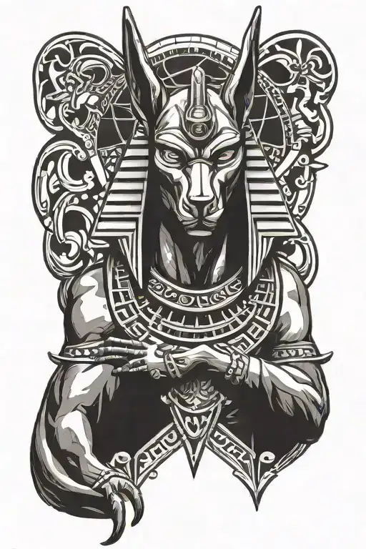 Anubis egypcian god tattoo design idea