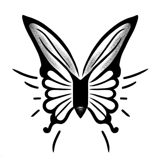 cat butterfly tattoo design idea