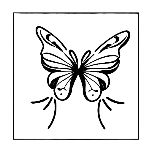 cat with butterfly tattoo design idea