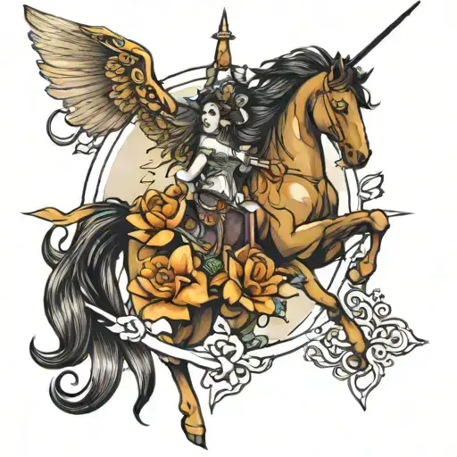 Sagittarius, love, warmth, relationship  tattoo design idea