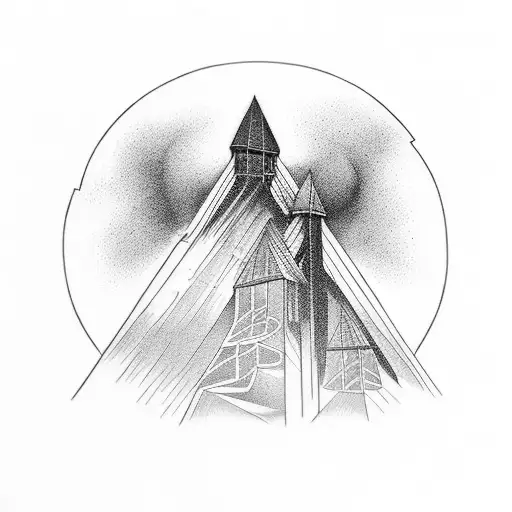 stairway to heaven with bird tattoo design idea