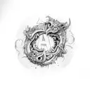 Demons trapped inside the word Mistreated written in Graffiti bubble letters trying to fight and claw their way out tattoo design idea