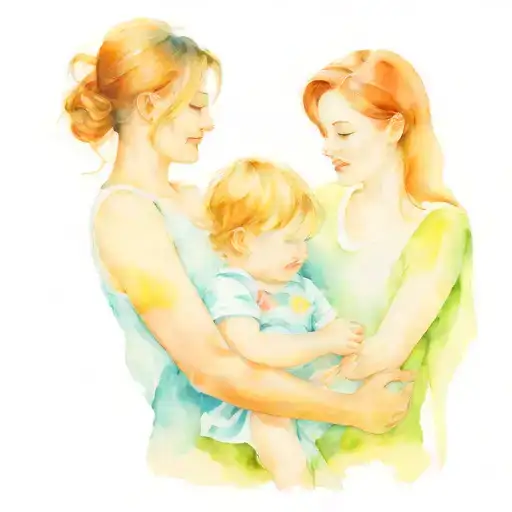 mother with two sons  tattoo design idea