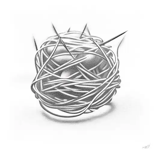 potato wrapped in Barbed wire  tattoo design idea
