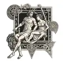 attic white-ground style featuring apollo and artemis holding a phiale tattoo design idea