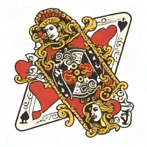 Ace and jack of hearts playing card tattoo design idea