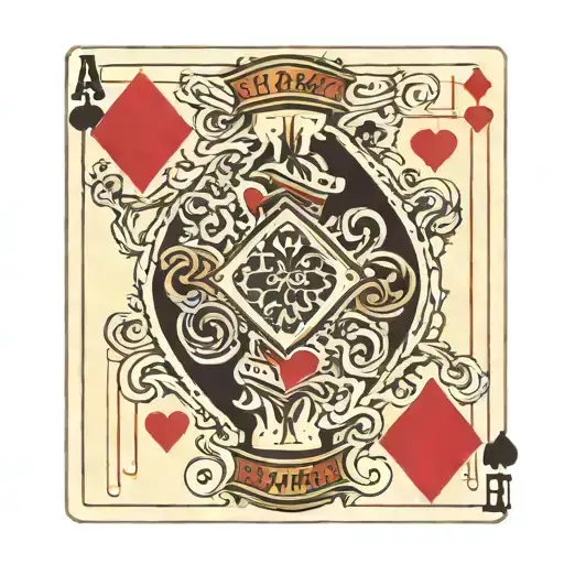 simple  Ace and Jack of hearts playing card tattoo design idea
