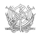 three swords crossed each other tattoo design idea