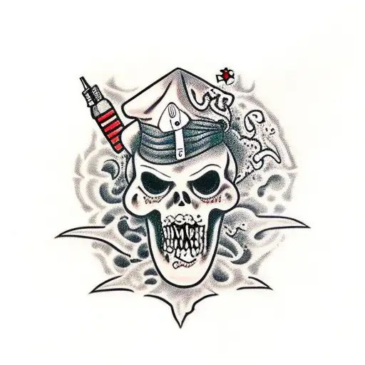 zombie calamar tattoo design idea