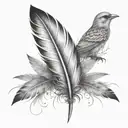 feather and birds  tattoo design idea