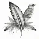 feather and birds  tattoo design idea
