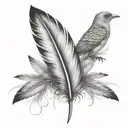 feather and birds  tattoo design idea