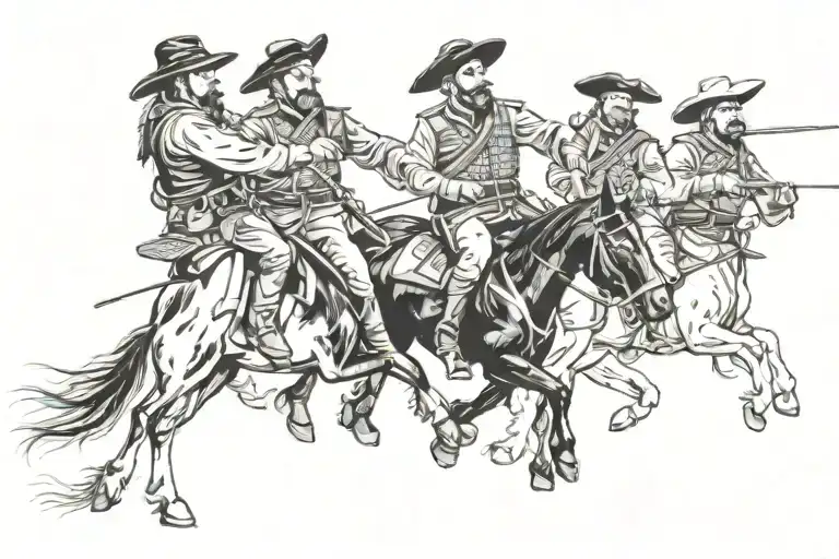 Cossack dance in black tattoo design idea