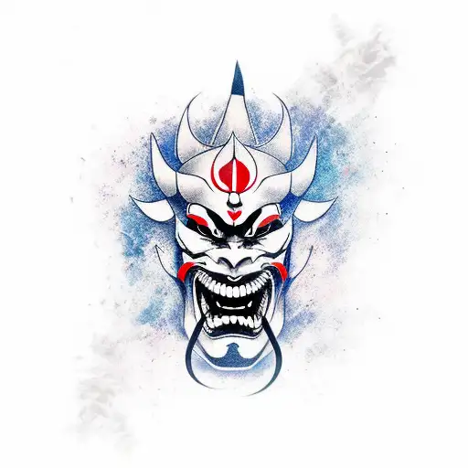 Hannya mask tattoo design idea