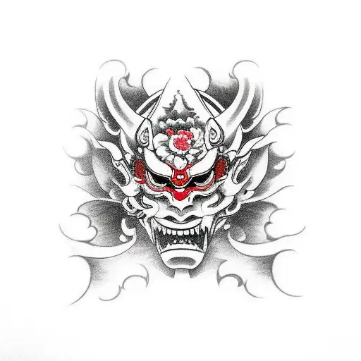 Hannya mask tattoo design idea