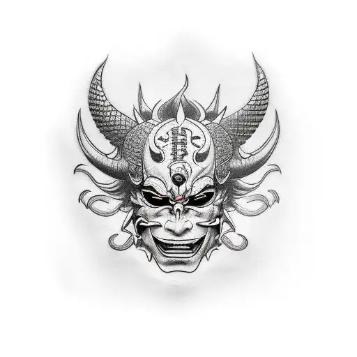Hannya mask tattoo design idea