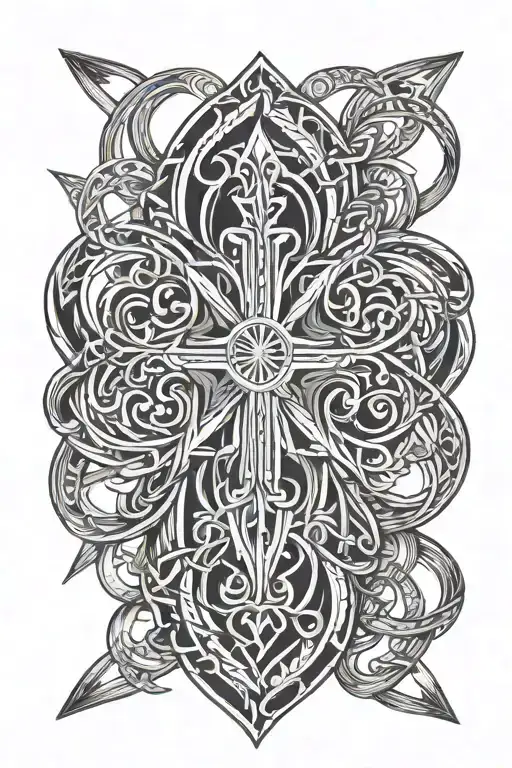 infinity cross intertwined tattoo design idea