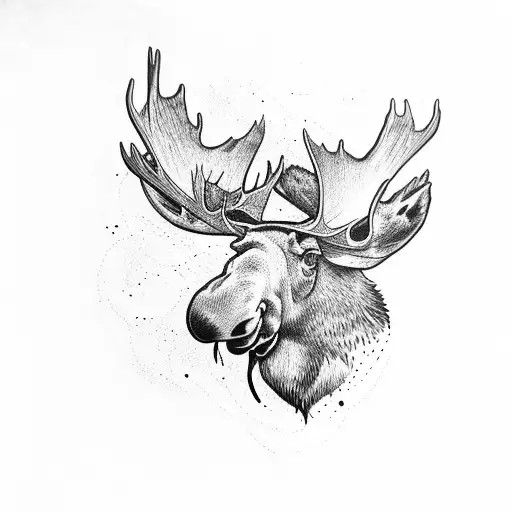 moose lily pads tattoo design idea