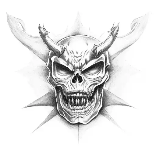evil scary demons tattoo design idea