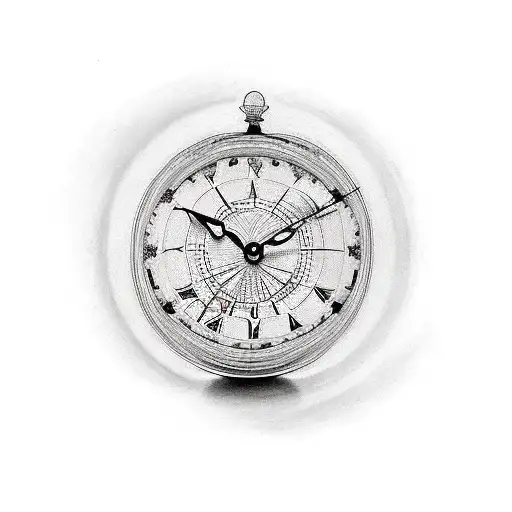 a clock and a globe together  tattoo design idea
