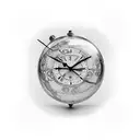 a clock and a globe together  tattoo design idea