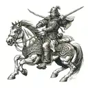 fierce mongol warrior tattoo design idea