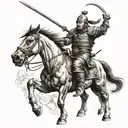 fierce mongol warrior tattoo design idea