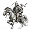 fierce mongol warrior tattoo design idea