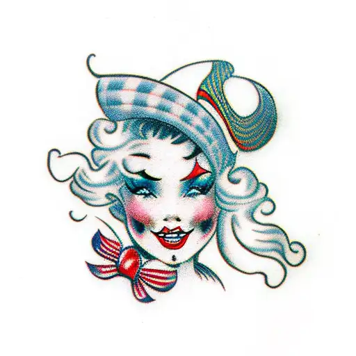 circus girl tattoo design idea