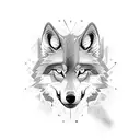 Here's a rough description of a possible tattoo template based on your request:  The tattoo features an alpha wolf stand tattoo design idea