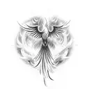 Phoenix rising from lotus tattoo design idea