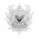 Phoenix rising from lotus tattoo design idea