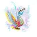 Phoenix rising from lotus tattoo design idea