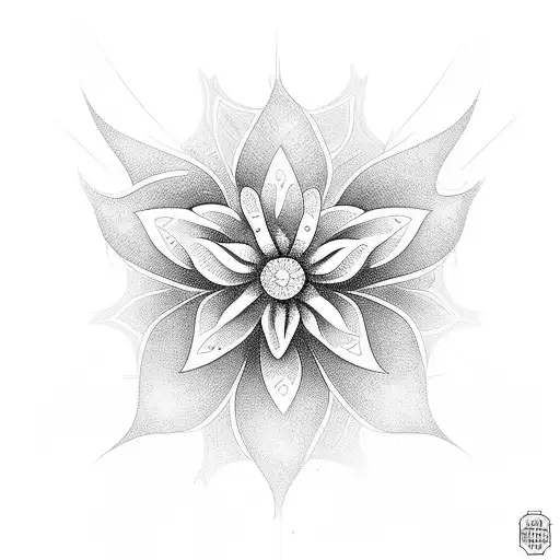 diamante con flor de loto tattoo design idea