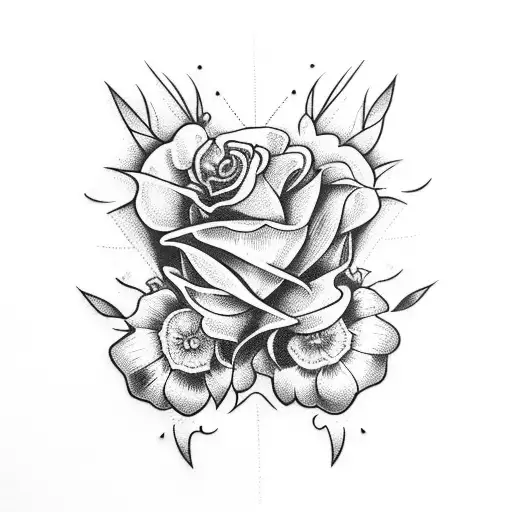 immaculate heart of Mary with flowers tattoo design idea
