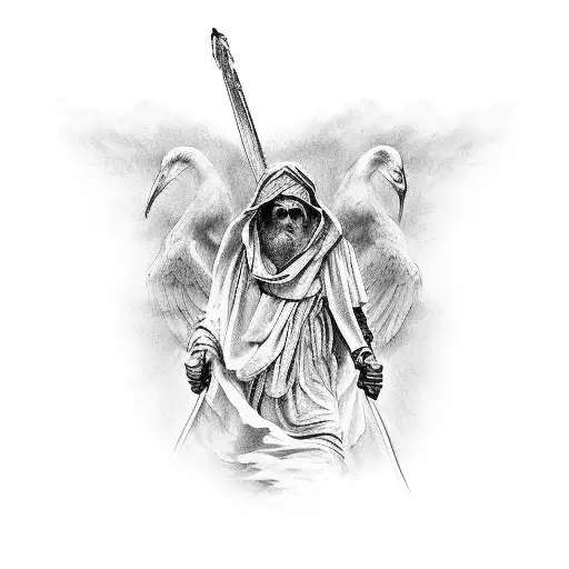 A powerful depiction of a biblical scene from the client's favorite scripture tattoo design idea