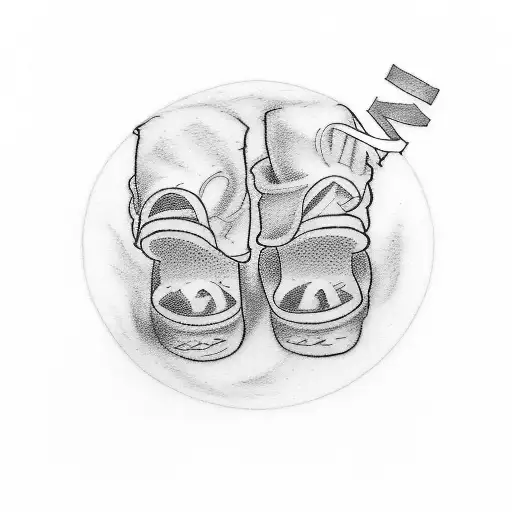 A tattoo with the names of my two boys, Noah & Justin, with their birthdates 11/13/1999 & 11/12/2002 and some baby shoes tattoo design idea