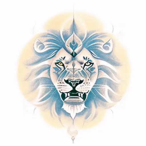 a tattoo design that combines the power of a lion, the brightness of the sun and the mystery of the planet Ketu. The lio tattoo design idea