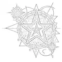 The five-pointed star is the star of the Druze monotheistic sect and what it represents in terms of belief. tattoo design idea