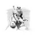 humanoid gargoyle standing tattoo design idea