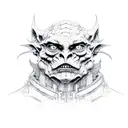 humanoid gargoyle standing tattoo design idea