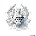 humanoid gargoyle standing tattoo design idea