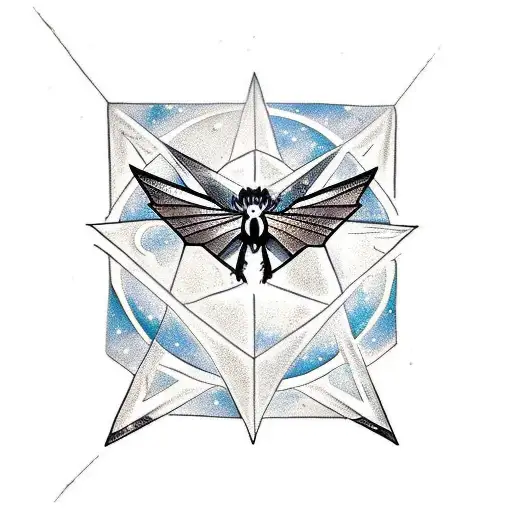 moon / space / triangle / spider man / 7 / lucky tattoo design idea