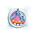 moon / space / triangle / 7 / lucky tattoo design idea