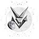 moon / space / triangle / 7 / lucky tattoo design idea