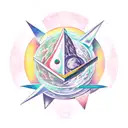 moon / space / triangle / 7 / lucky tattoo design idea