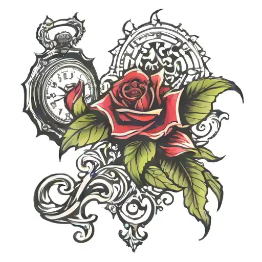 design a tattoo symbolizing time waiting on no one while highlighting 6 & 23, representing June 23rd tattoo design idea