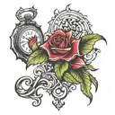 design a tattoo symbolizing time waiting on no one while highlighting 6 & 23, representing June 23rd tattoo design idea