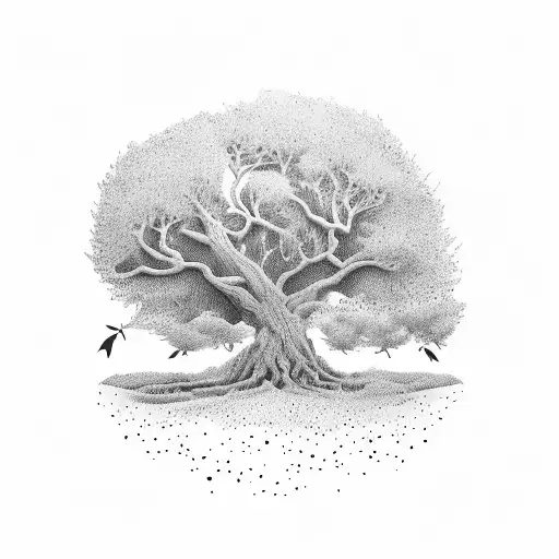 Oak Tree tattoo design idea